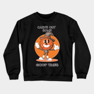 Classic Halloween Retro Cartoon Pumpkin – Vintage Style Fall Decor Crewneck Sweatshirt